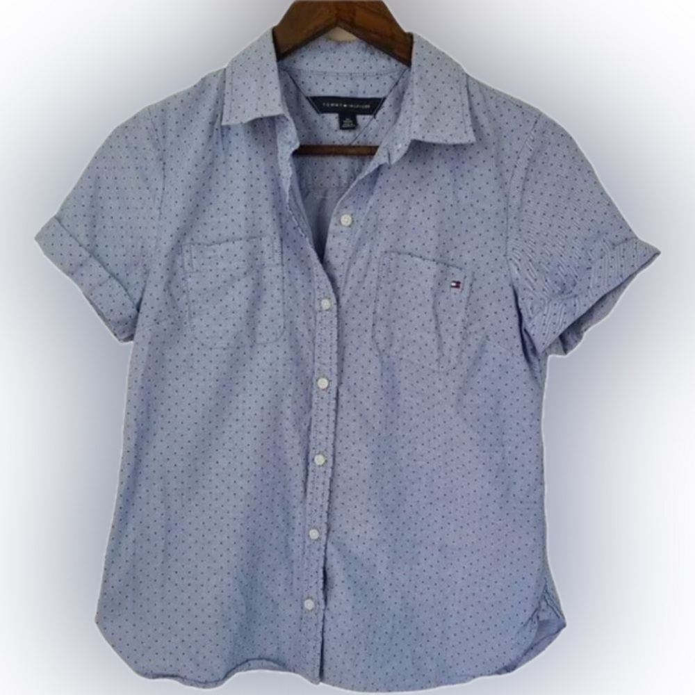 Tommy Hilfiger | Blue Polka Dot Button Down shirt
